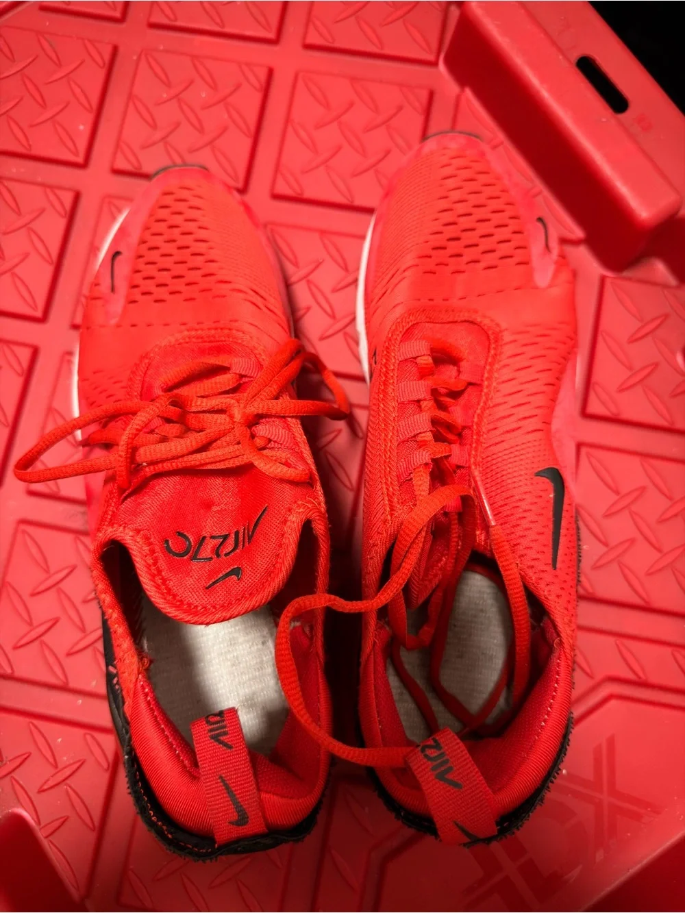 Nike Red Sneakers with Black Swoosh and White Midsole